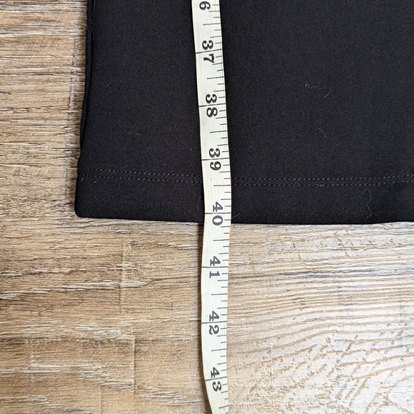 Fitted Solid Black Straight Leg Stretchy Pants - Picture 3 of 7